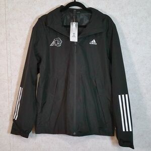 NWT Adidas Men’s Rain Ready Stay Dry Jacket Black Front Zip Hooded Size Large
